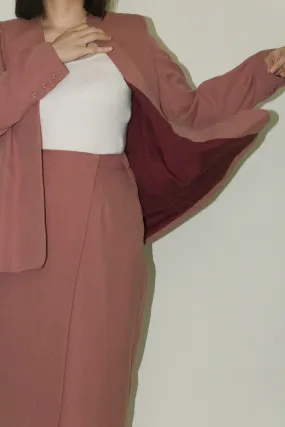 Japanese Twill Tailored Blazer in Coral