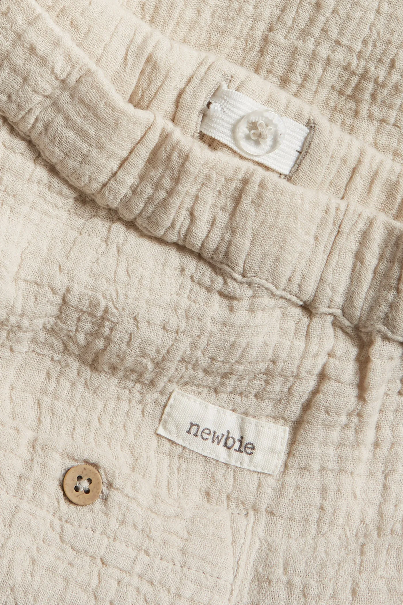 Kids beige cotton muslin trousers