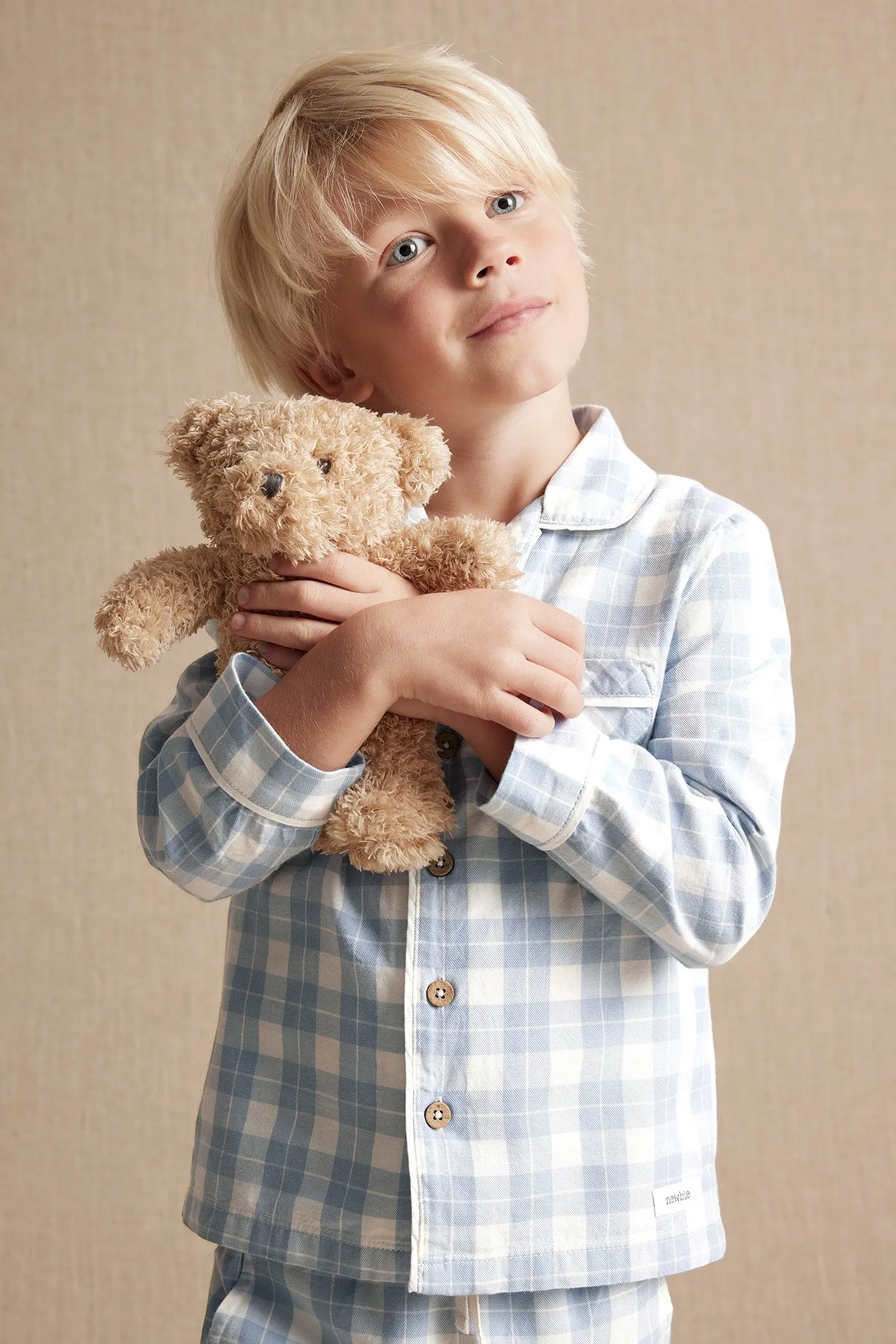 Kids' blue checked pyjamas