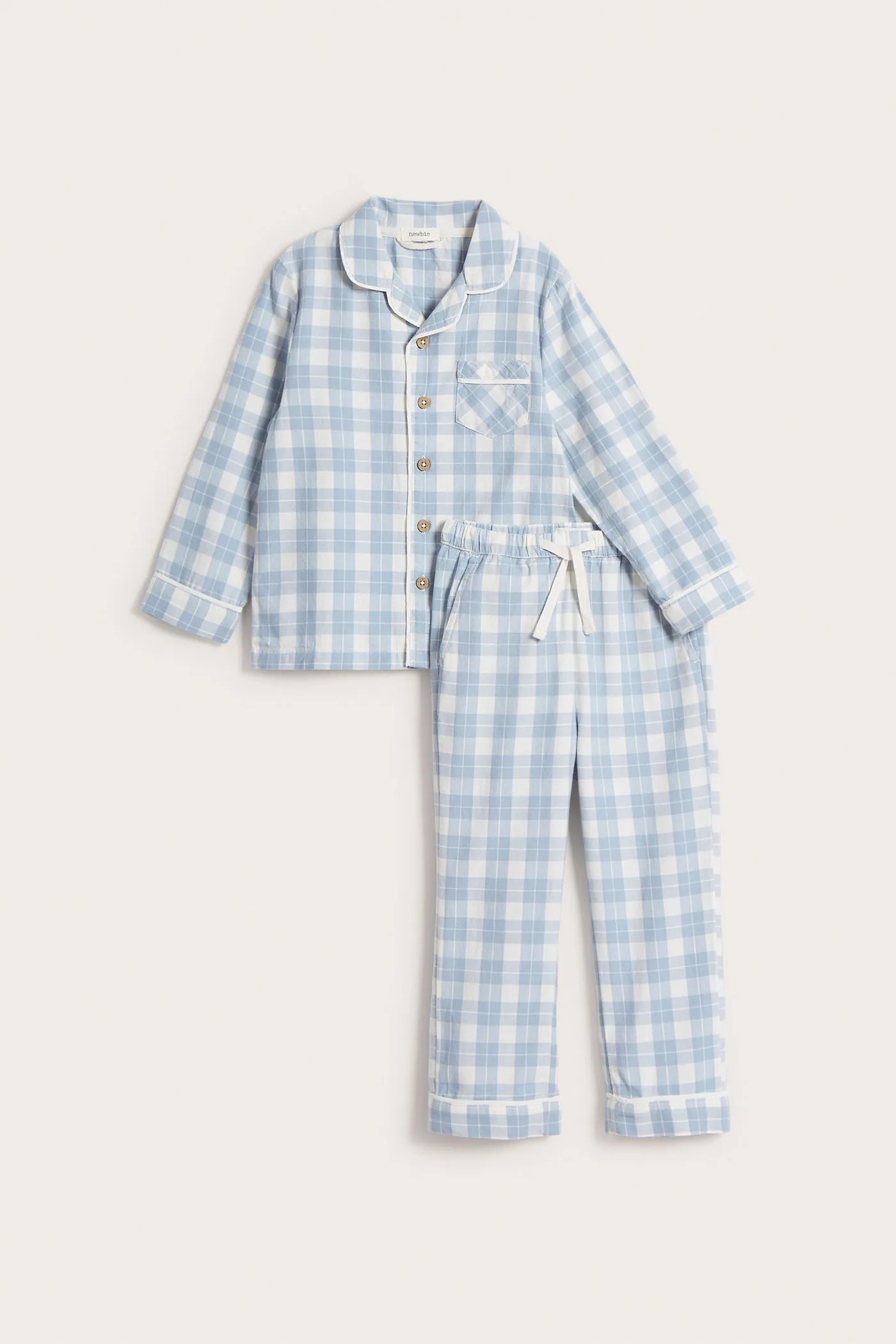 Kids' blue checked pyjamas