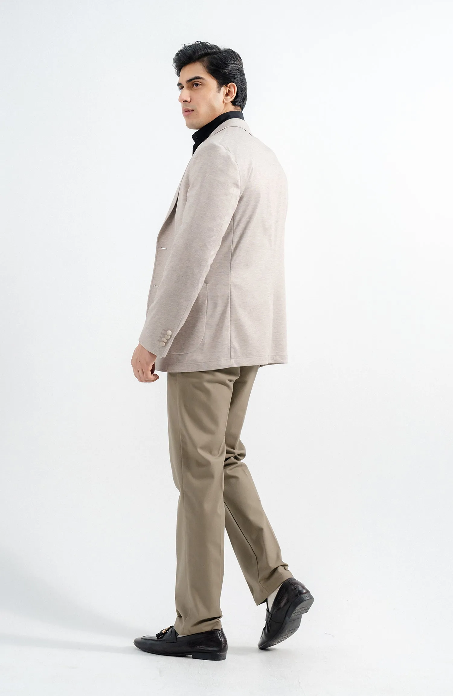 KNITTED BLAZER -  BROWN