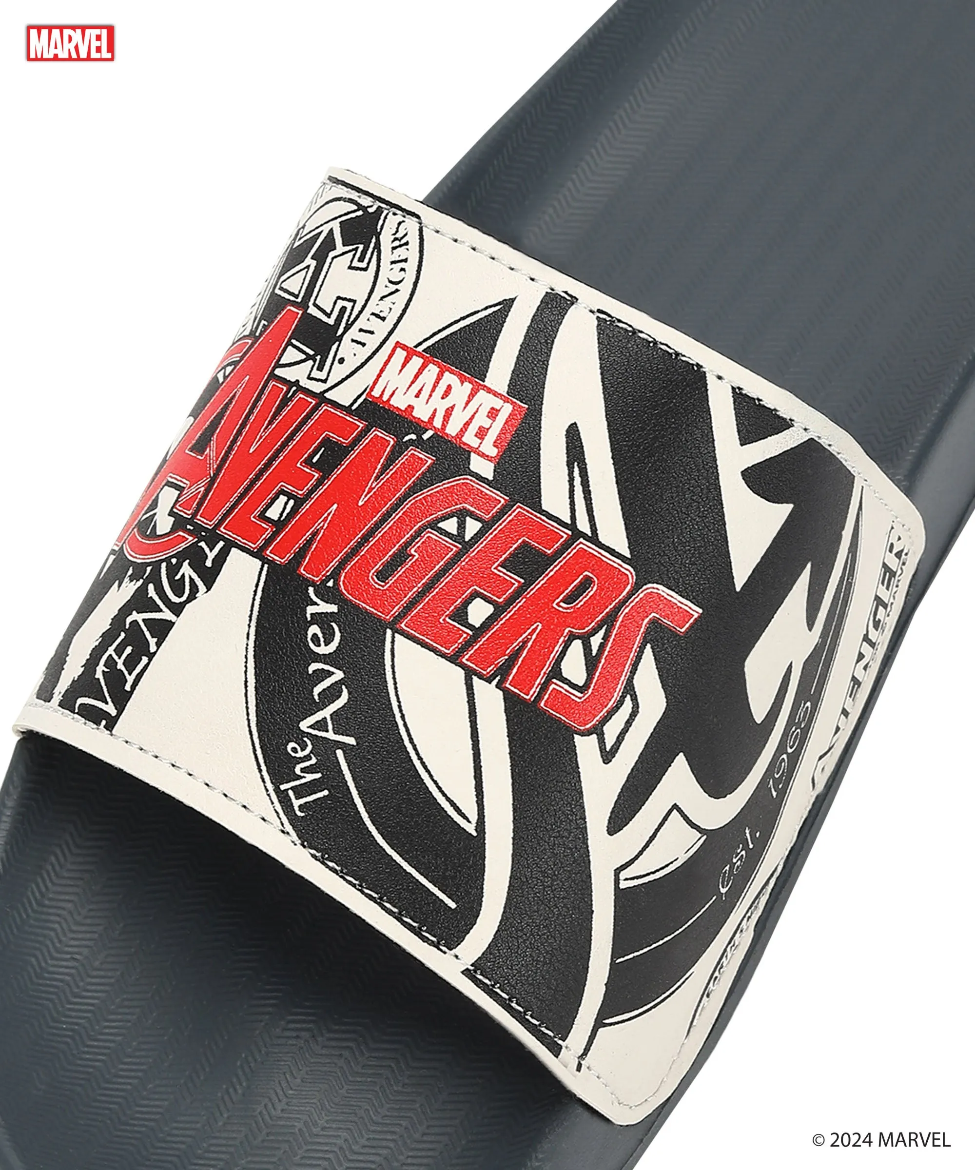 Marvel Avengers' EVMK10921G Men's White Sliders | Trendy Sliders with Durable & Cushioned Sole Construction | Waterproof & Lightweight, Perfect for Everyday Casual Wear