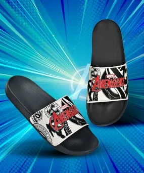 Marvel Avengers' EVMK10921G Men's White Sliders | Trendy Sliders with Durable & Cushioned Sole Construction | Waterproof & Lightweight, Perfect for Everyday Casual Wear