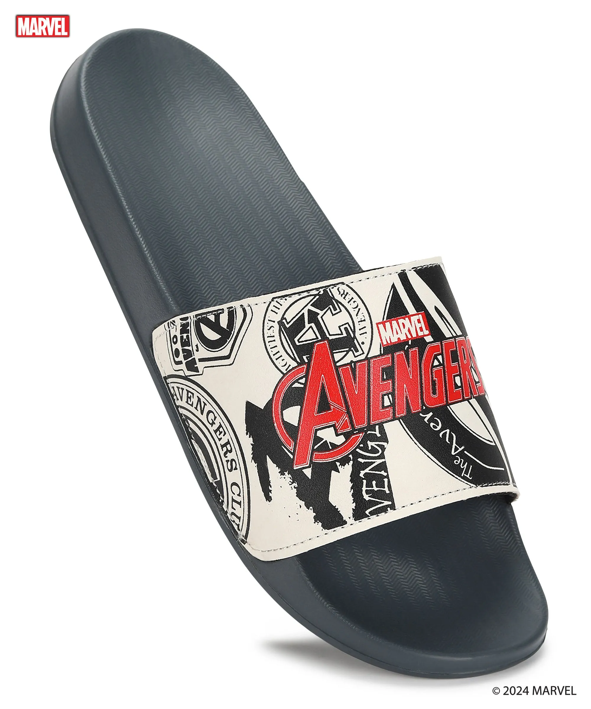 Marvel Avengers' EVMK10921G Men's White Sliders | Trendy Sliders with Durable & Cushioned Sole Construction | Waterproof & Lightweight, Perfect for Everyday Casual Wear