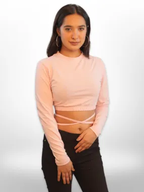 Midriff Flossing Tops Full Sleeve