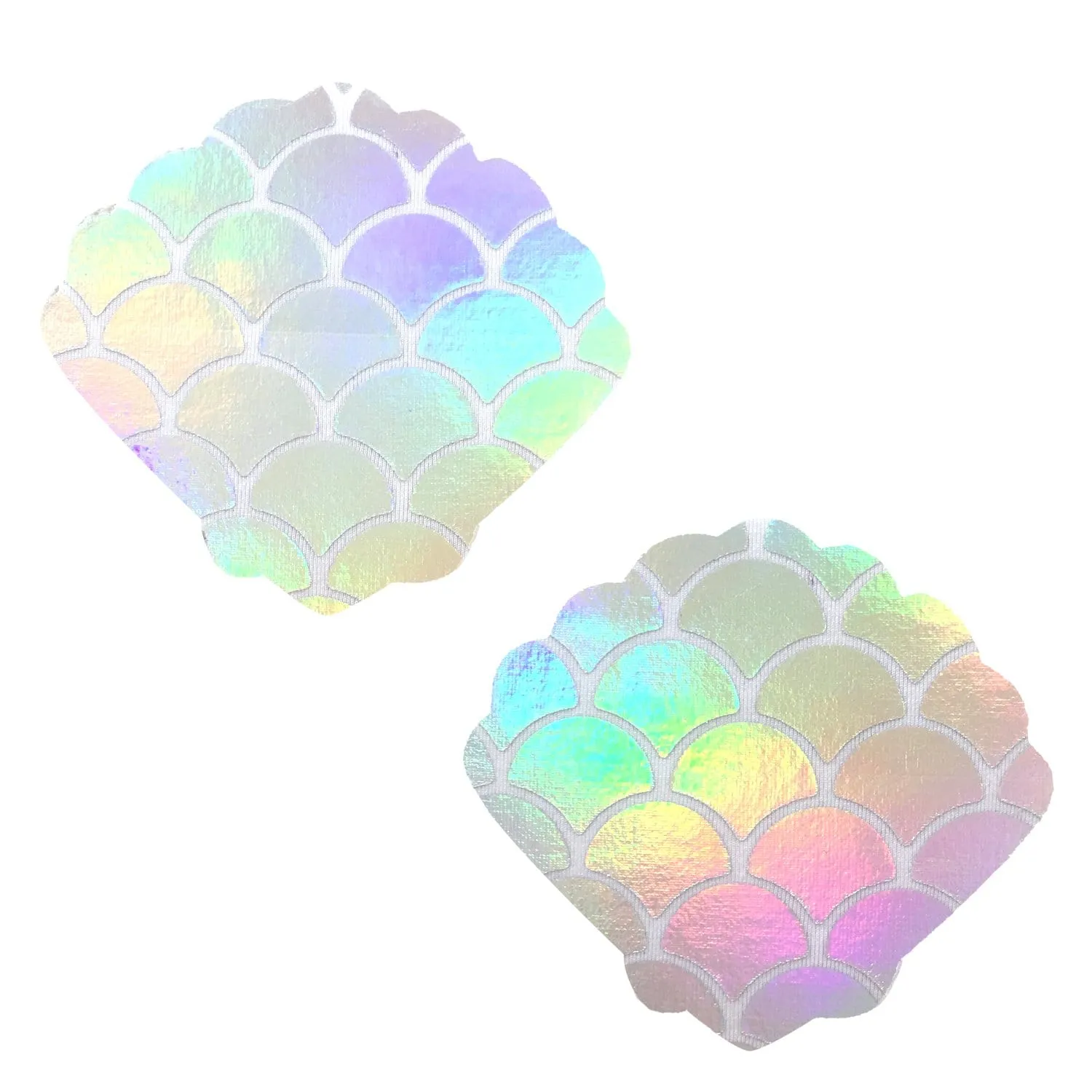 Mystical Mermaid White Iridescent Shell Nipple Cover Pasties