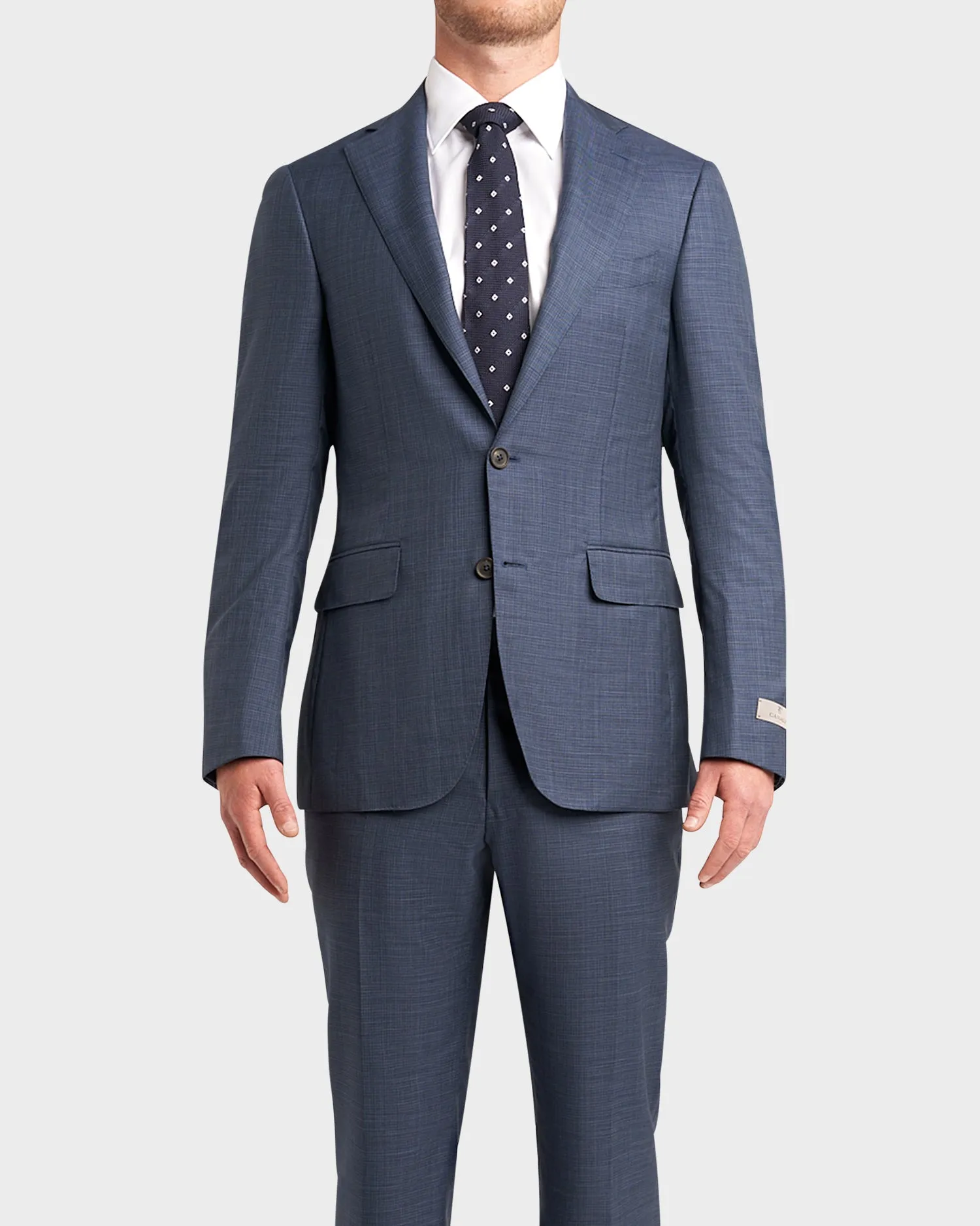 Navy And Teal Micro Check Exclusive Wool 150s And Silk Suit
