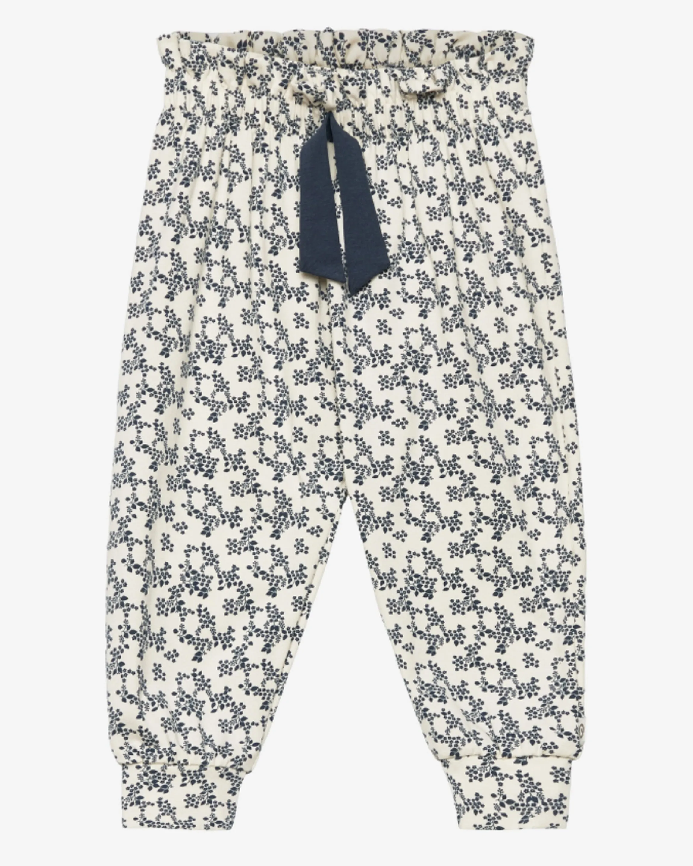 Navy Meadow Floral Printed Cinch Pants