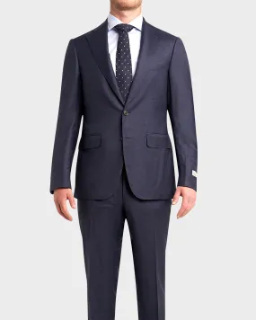 Navy With Vibrant Blue Overcheck Wool 170s Silk Suit