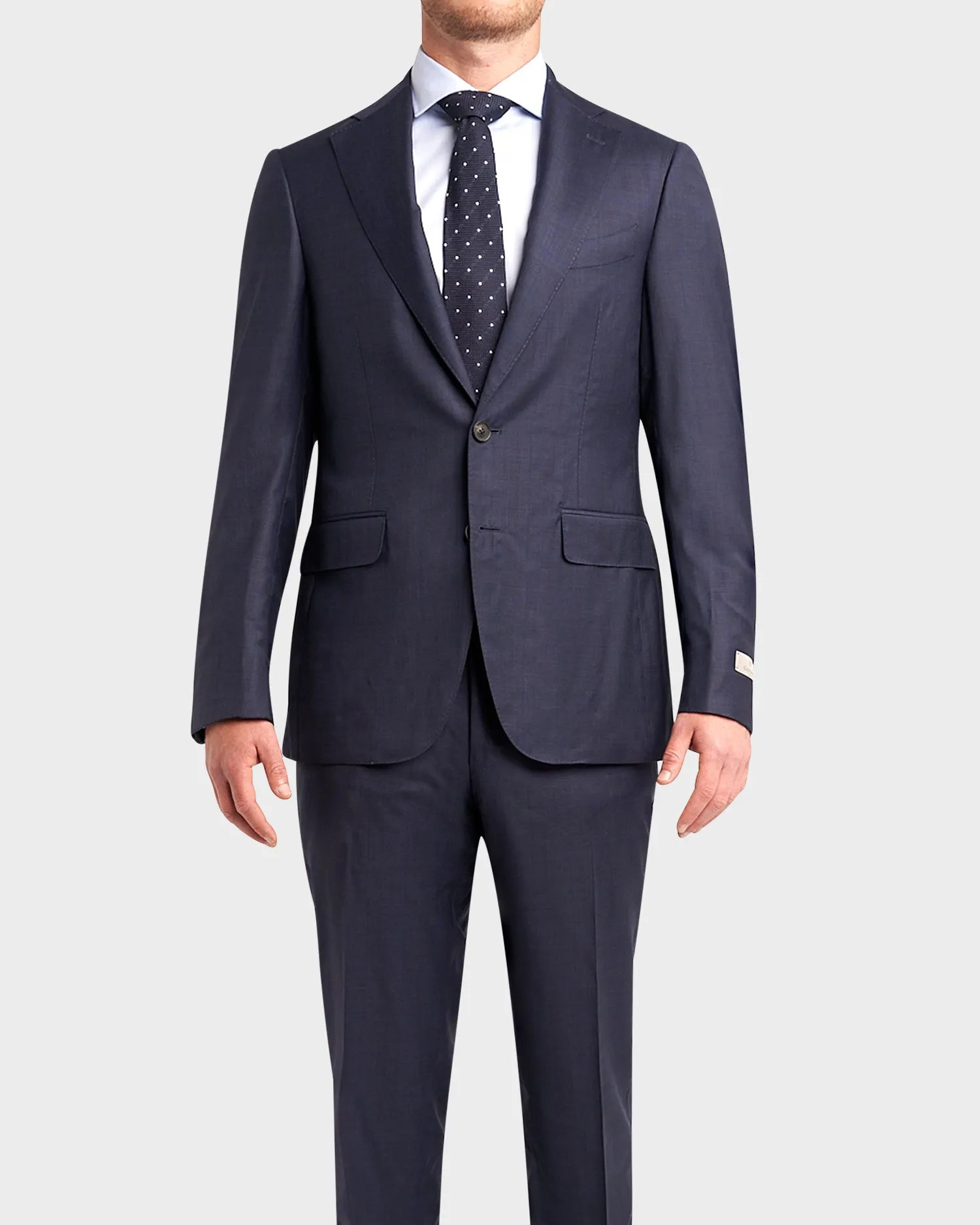 Navy With Vibrant Blue Overcheck Wool 170s Silk Suit