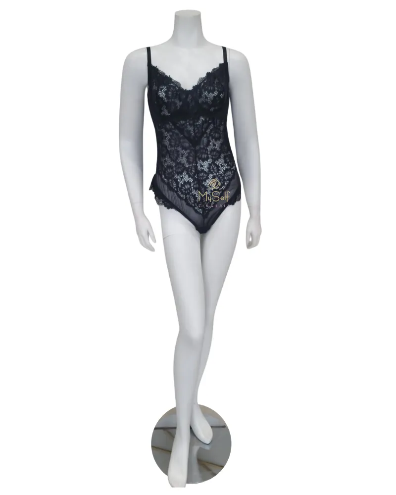 Oh La La Cheri Plus Size Black Page Underwire Lace Teddy