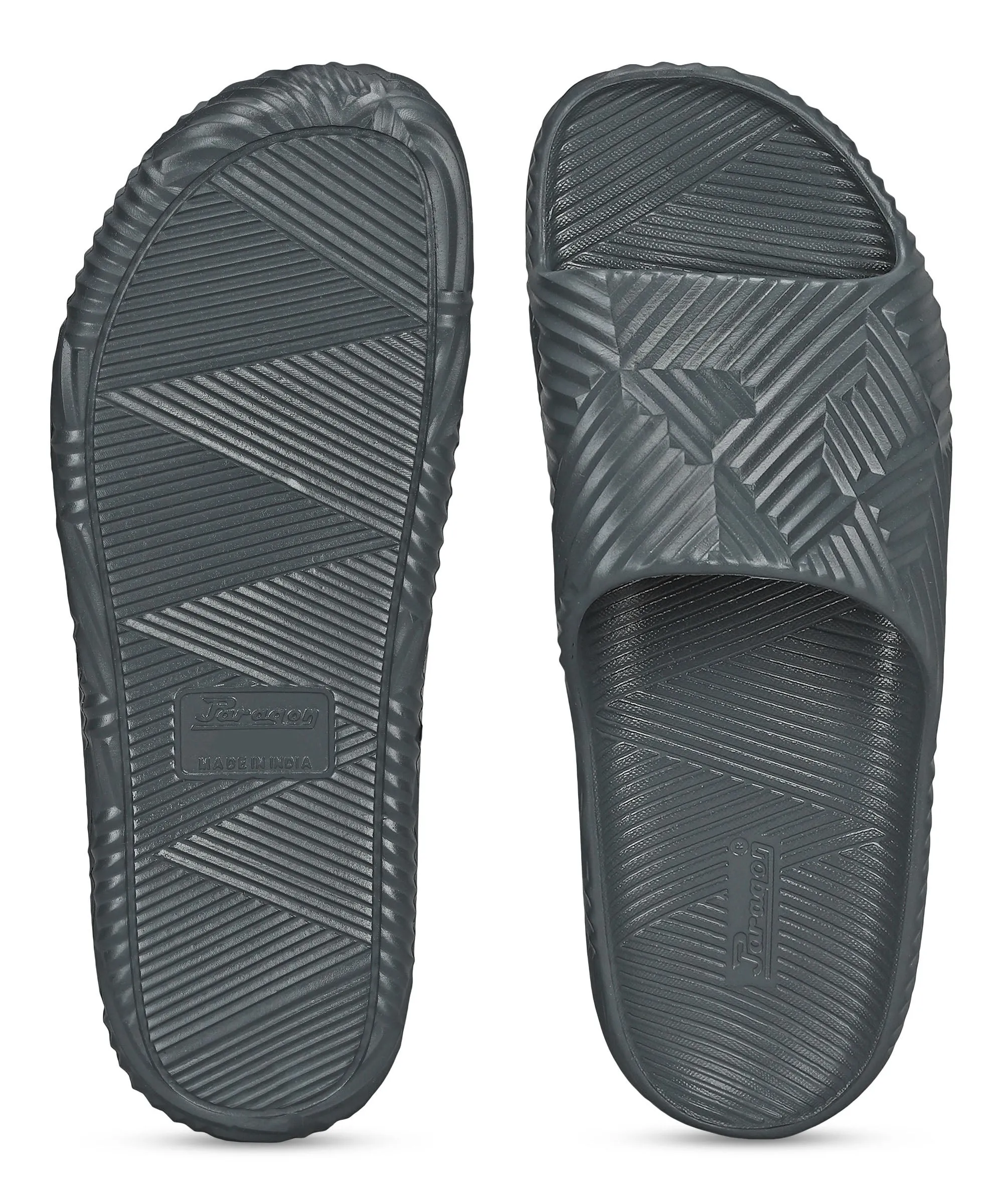 Paragon EVK10924G Men's Waterproof Grey Sliders with Comfortable Anti-Skid Sole