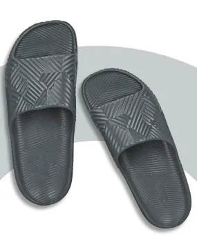 Paragon EVK10924G Men's Waterproof Grey Sliders with Comfortable Anti-Skid Sole