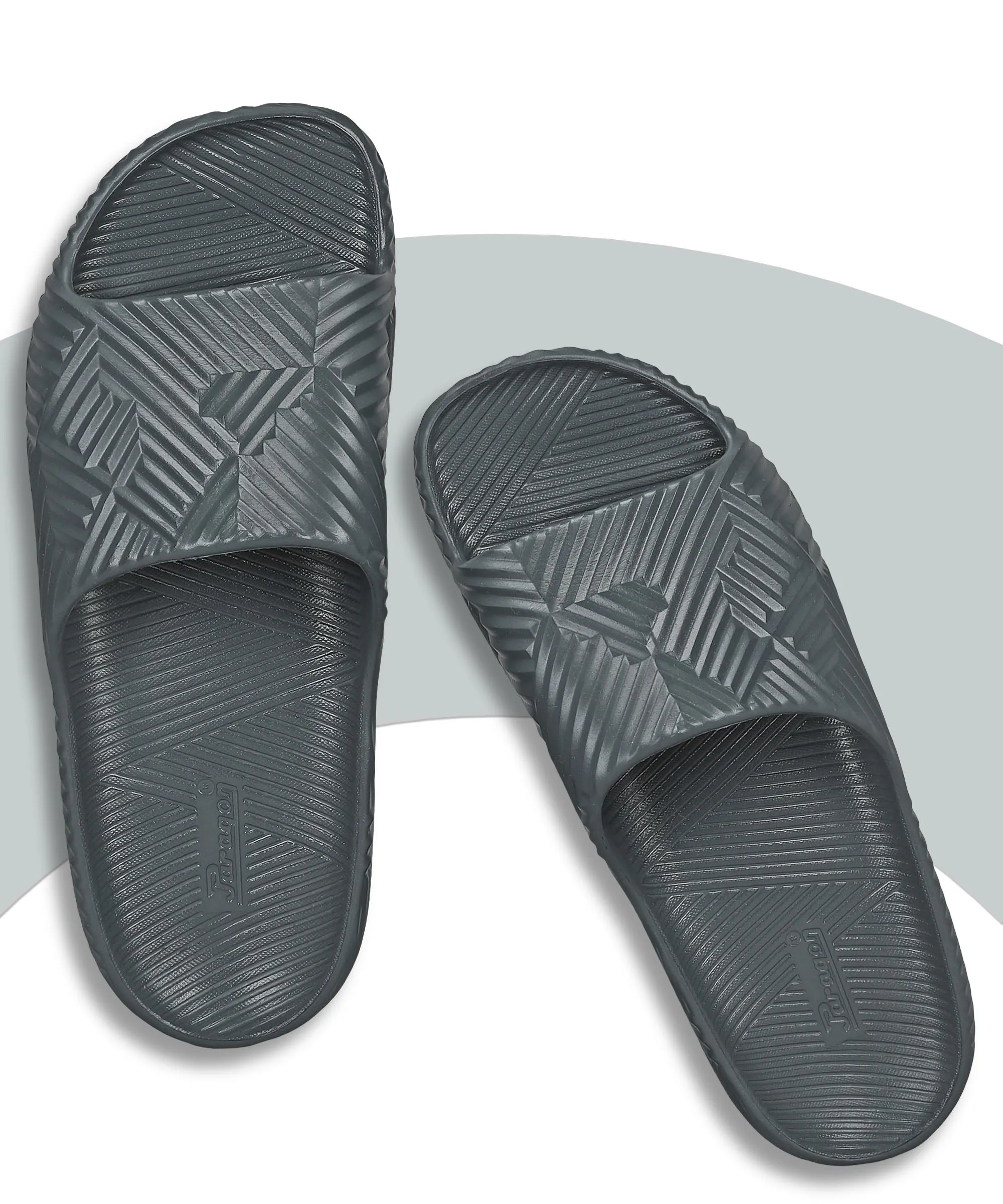 Paragon EVK10924G Men's Waterproof Grey Sliders with Comfortable Anti-Skid Sole