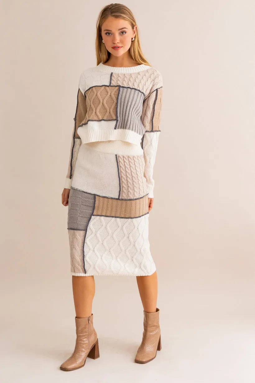 PATCHWORK SWEATER TOP