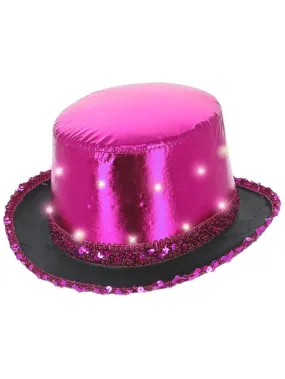 Pink Light Up Metallic Top Hat*