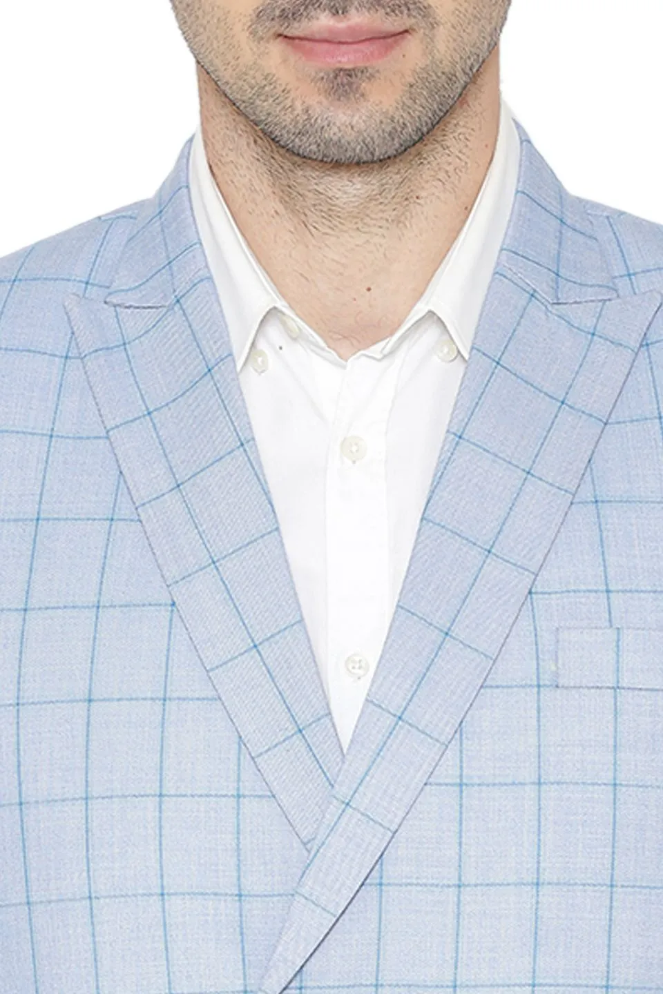 Polyester Cotton Sky Blue Blazers