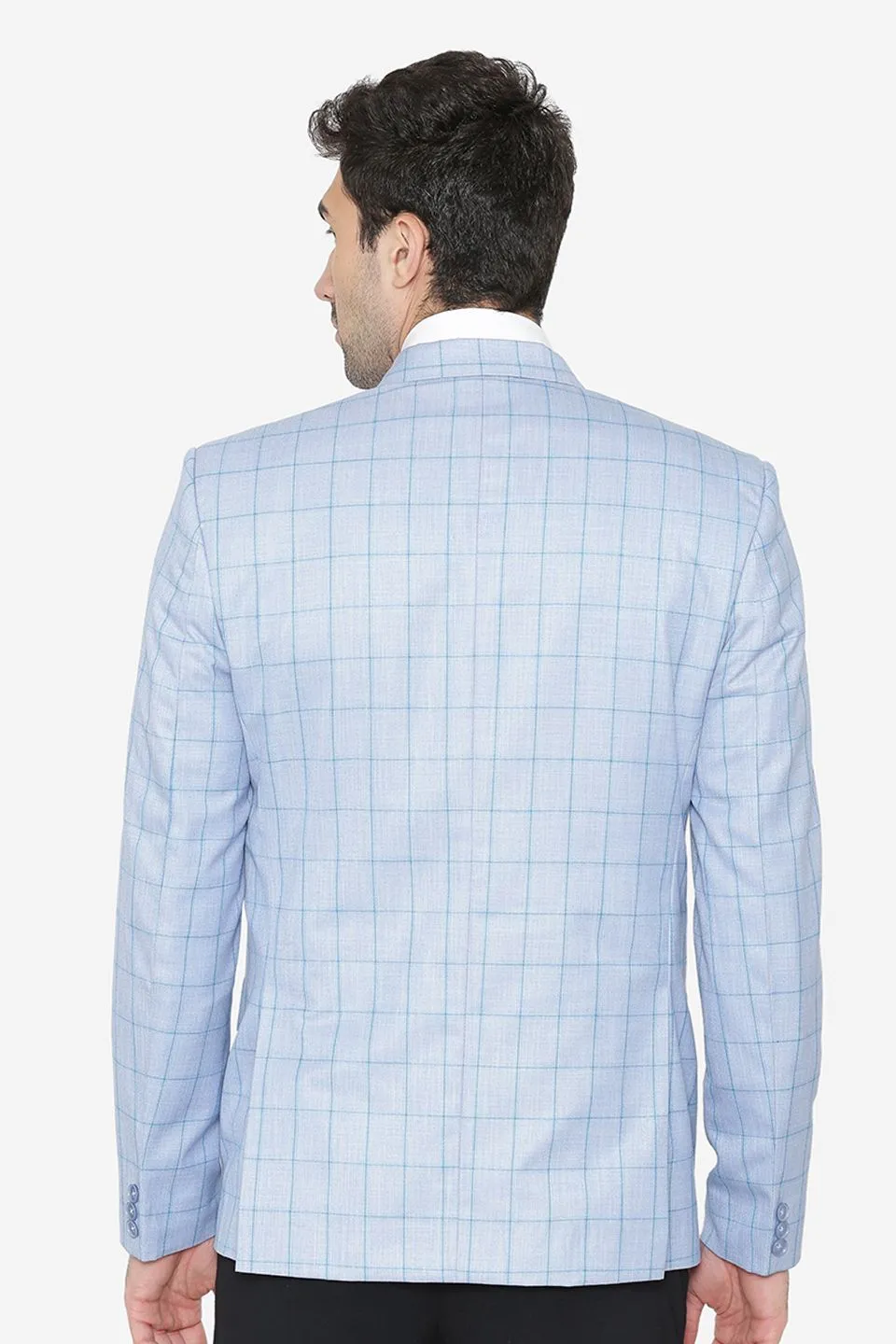 Polyester Cotton Sky Blue Blazers