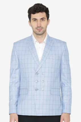 Polyester Cotton Sky Blue Blazers
