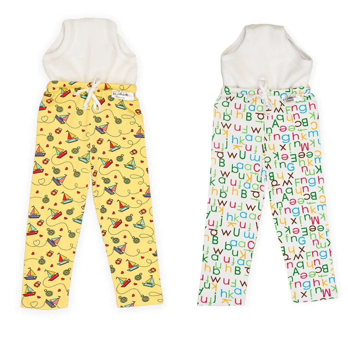 Potty Training Pajamas - Pack of 2 (Kindergarten Tales & Sailing Hearts Print)