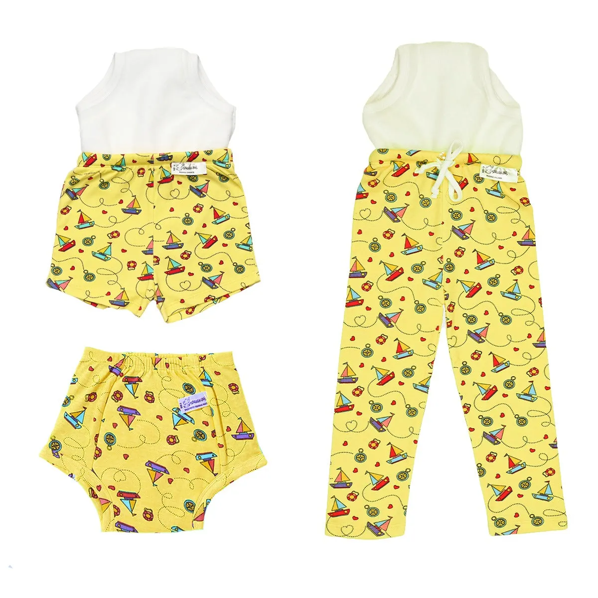 Potty Training Pants, Pajamas & Shorts for Toddlers, Boys and Girls- Sailing Hearts