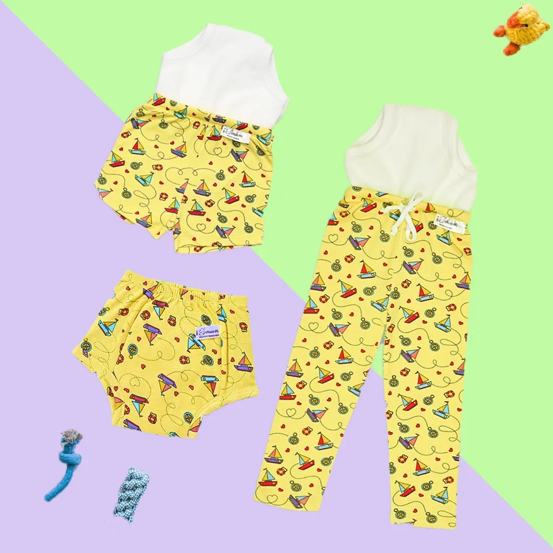 Potty Training Pants, Pajamas & Shorts for Toddlers, Boys and Girls- Sailing Hearts