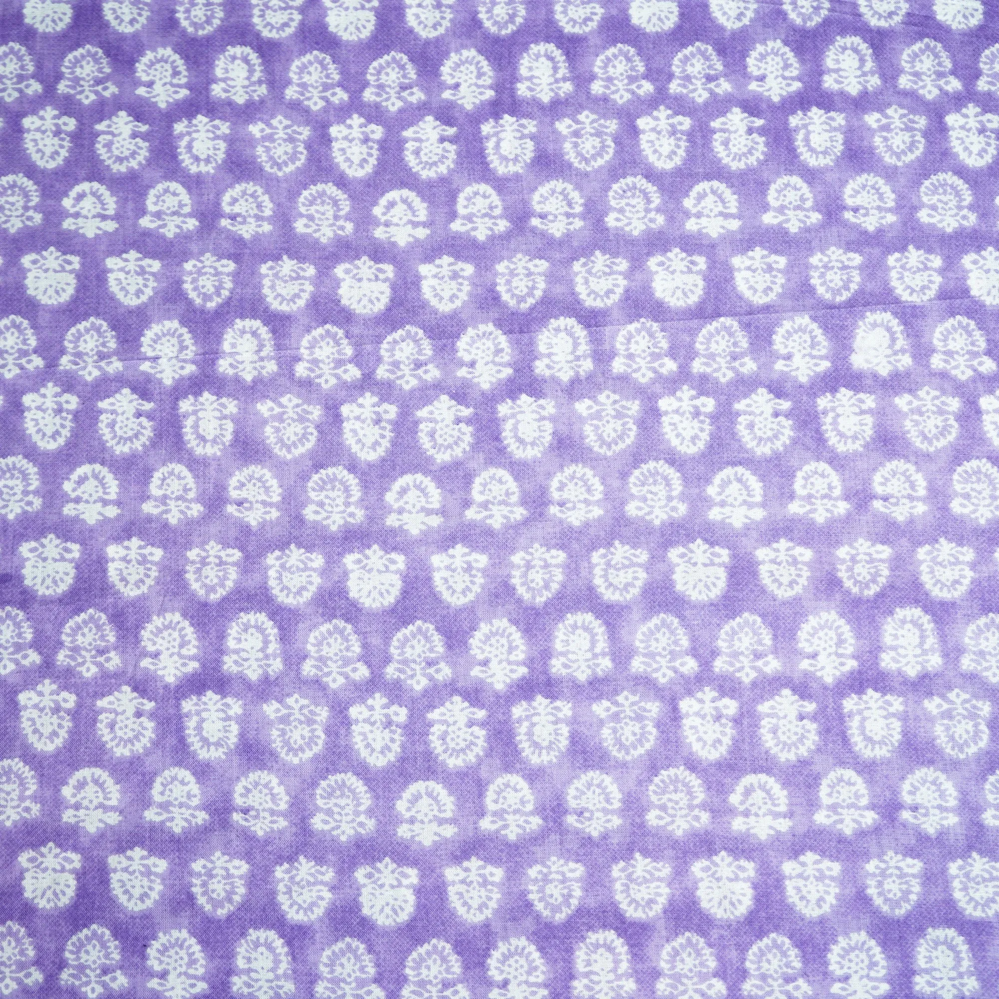 Purple Floral Print Cotton Fabric MFL-23707
