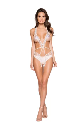 Roma Beaded Fringe Teddy with Strap Detail Roma Confidential