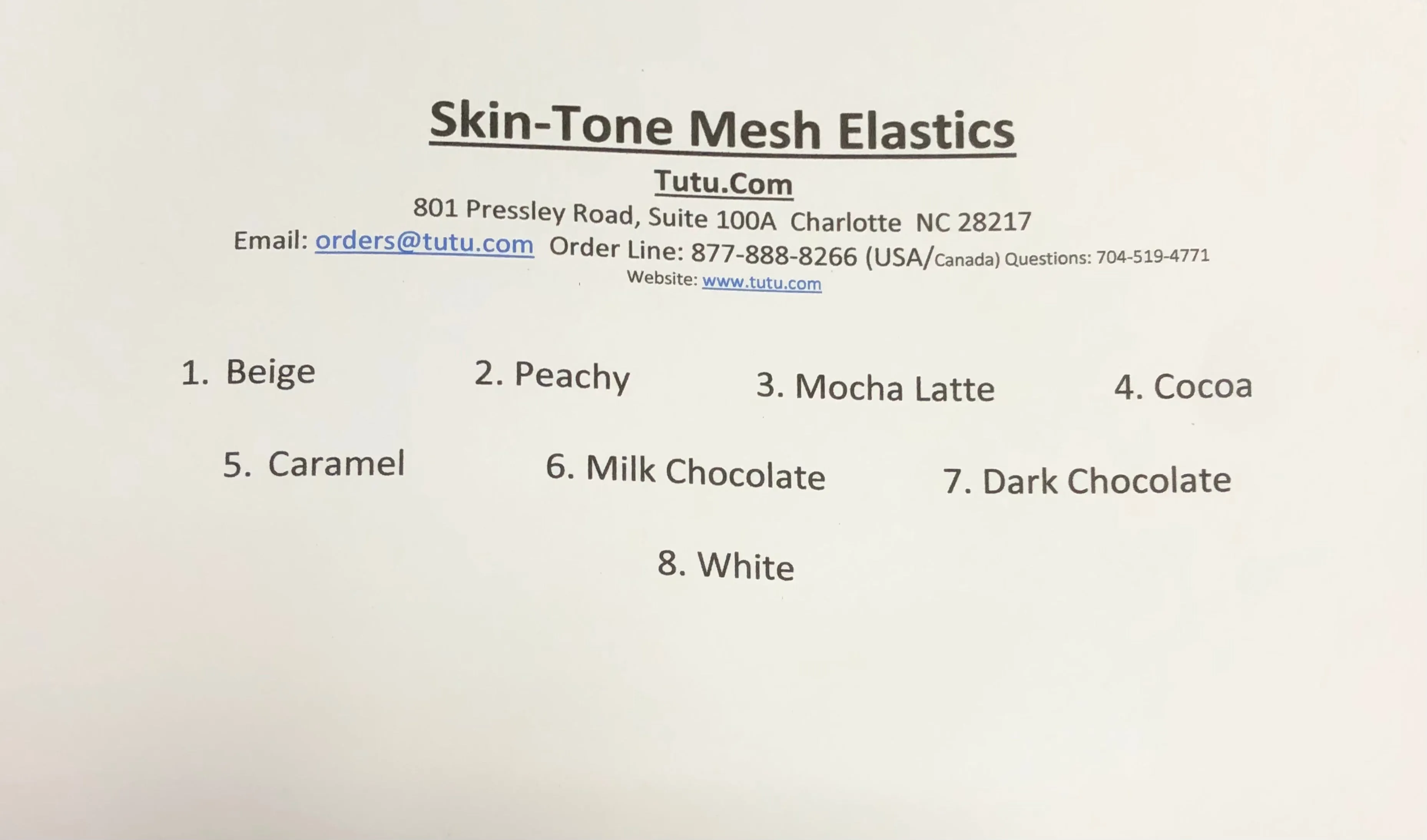 Sample Card - SkinTone Invisible Mesh Elastics