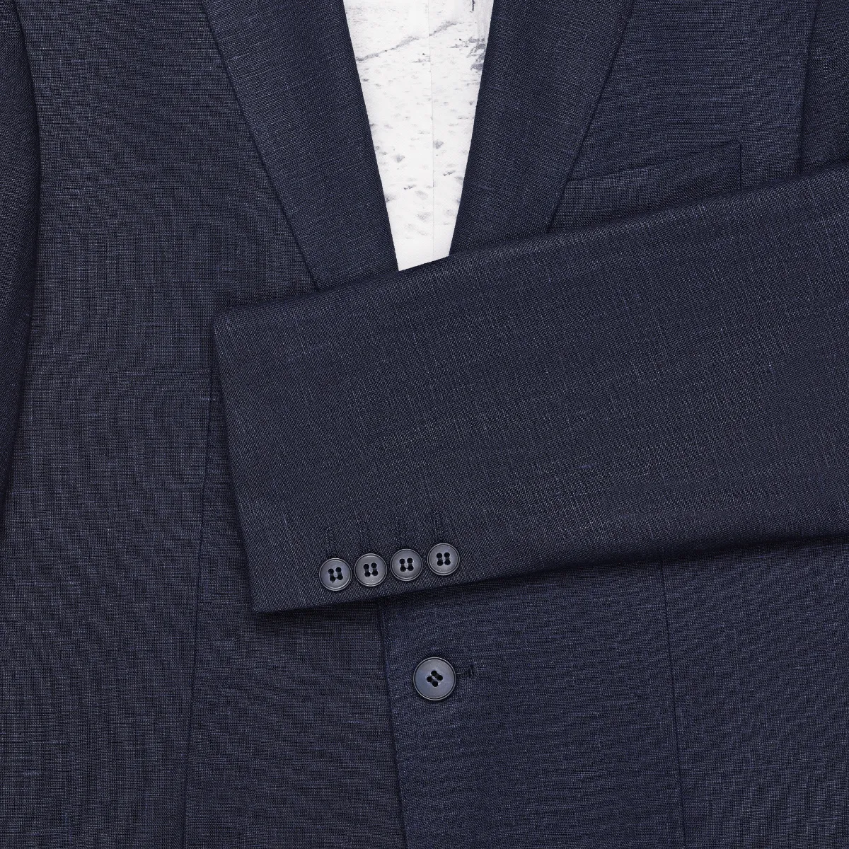 Savile Row Tailored Fit Mens Abram Linen Suit in Navy