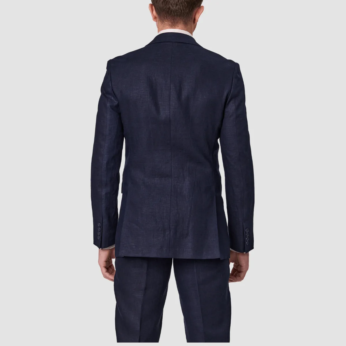 Savile Row Tailored Fit Mens Abram Linen Suit in Navy