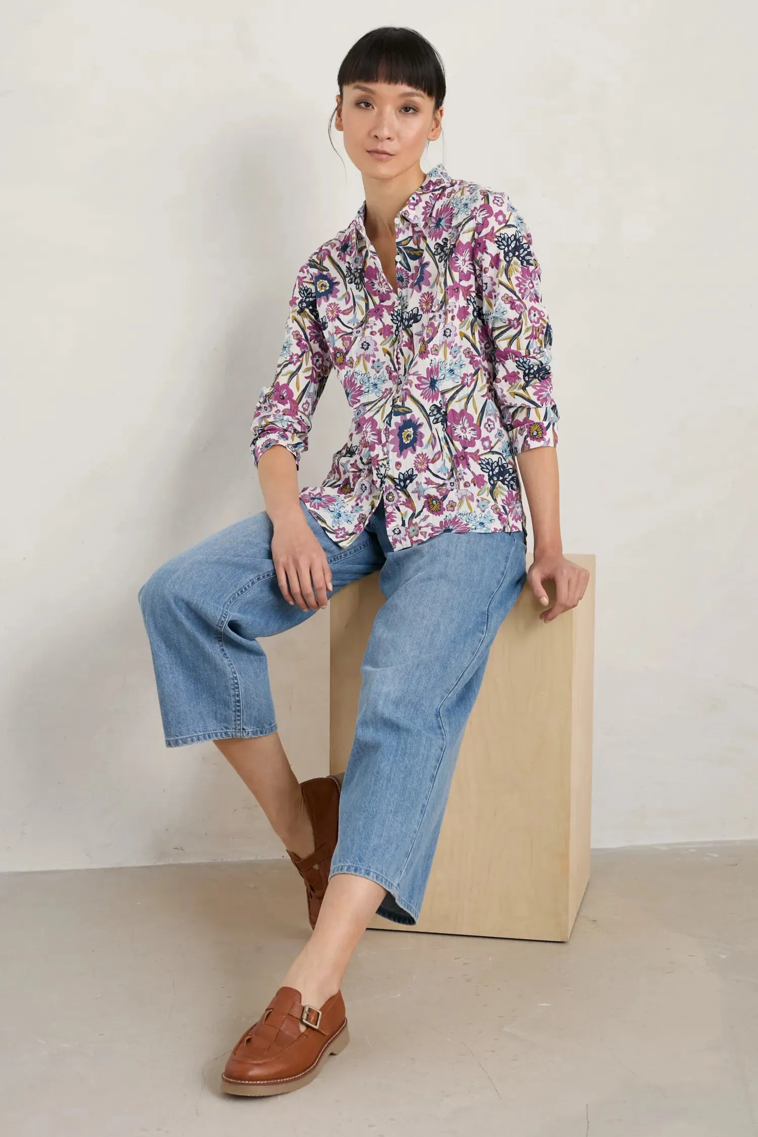 Seasalt Larissa Shirt - Floral Terrain Chalk