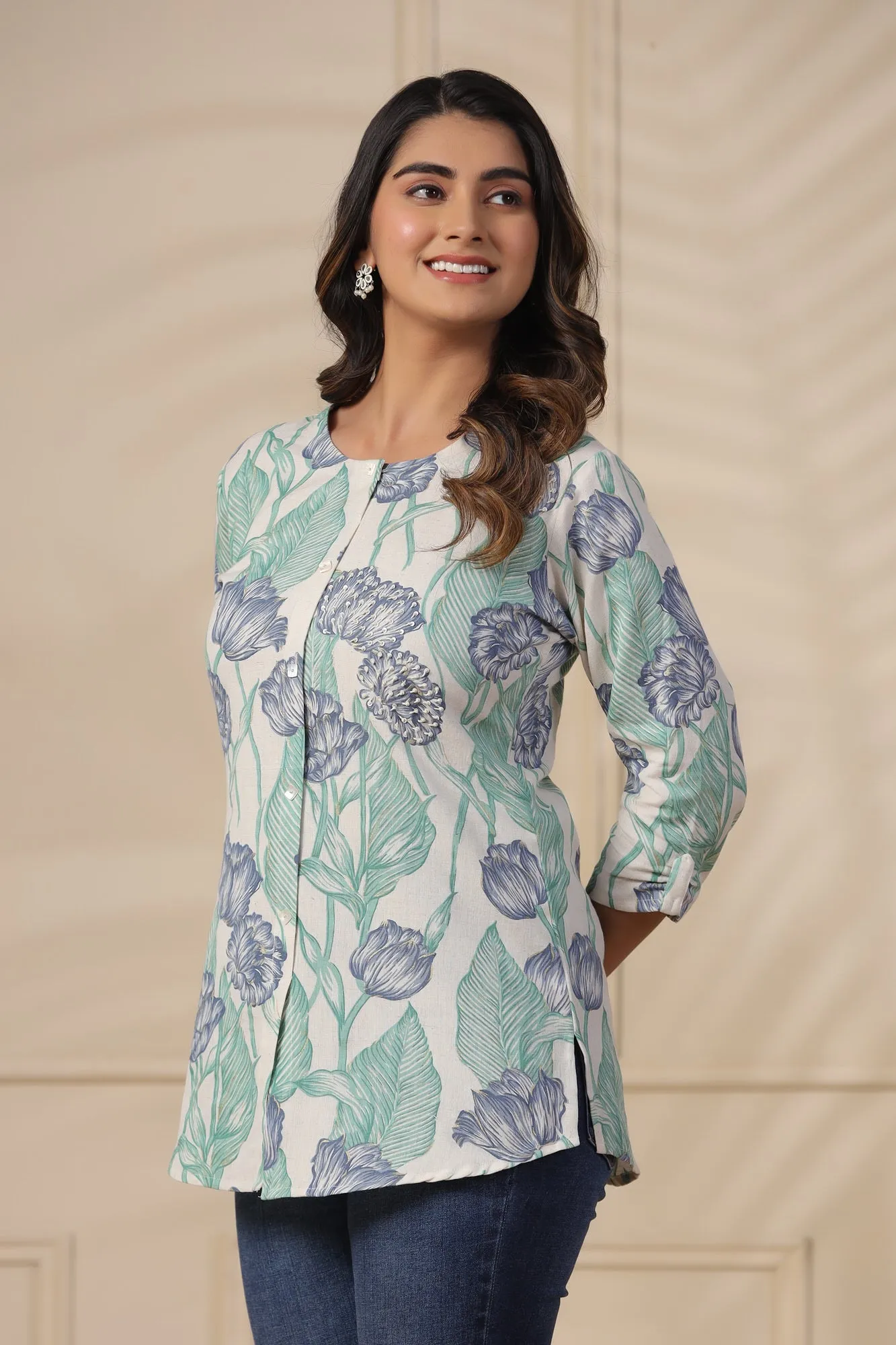 Solstice Bloom Cotton Flex Shirt