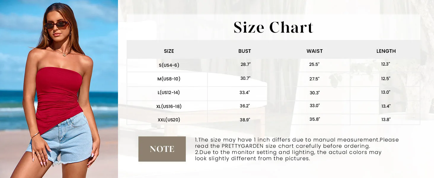Strapless Ruched Asymmetric Bandeau Shirts