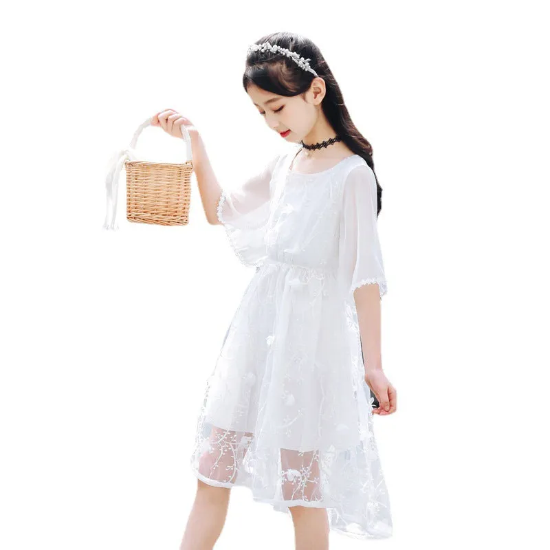 Summer Tops Summer White Embroidered Dress