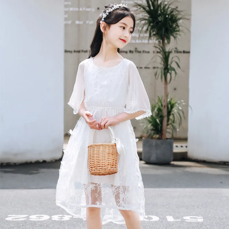 Summer Tops Summer White Embroidered Dress