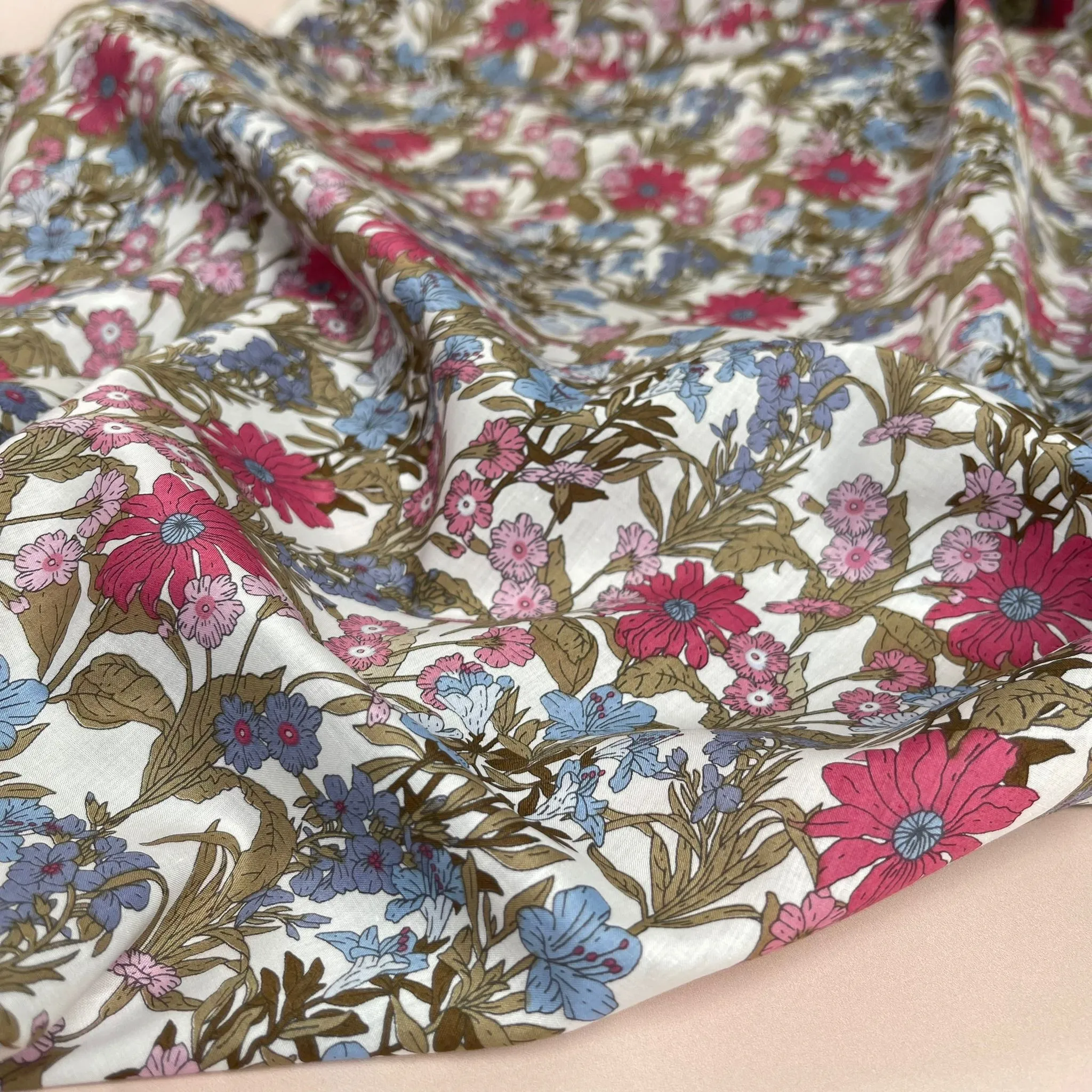 Summer Wildflower Cotton Lawn Fabric