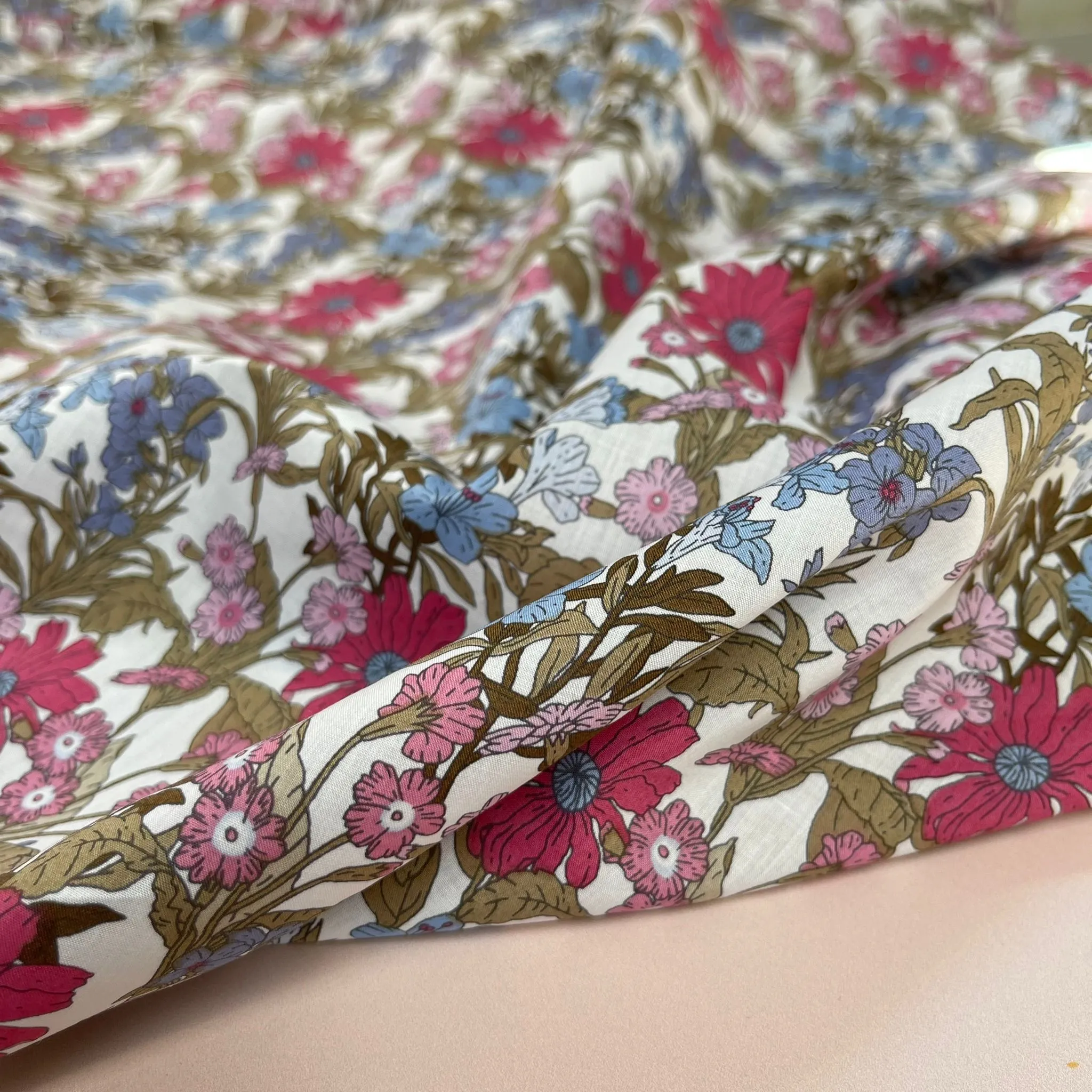 Summer Wildflower Cotton Lawn Fabric