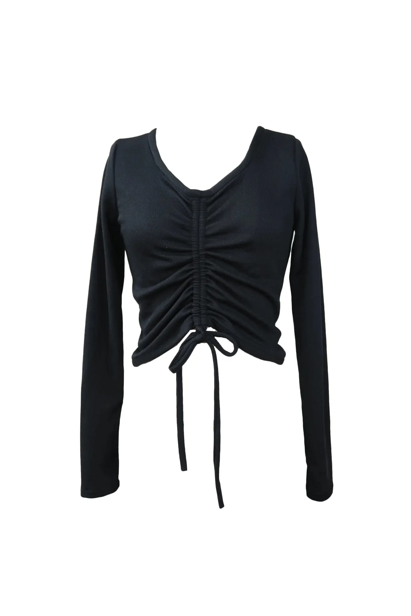 Sustainable Knit Ruched Long Sleeve Top
