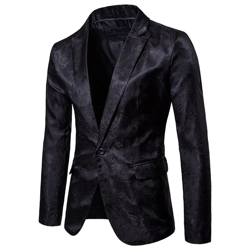 Tailored Fit Single Breasted One-Button Printed Coloured Men's Wedding Suits