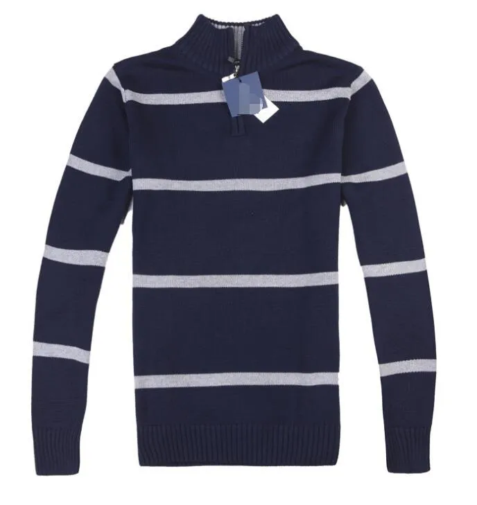 Thick Sweater Men Tops Casual Pullover Striped Patchwork Knitted Tops Male