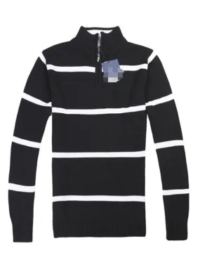 Thick Sweater Men Tops Casual Pullover Striped Patchwork Knitted Tops Male