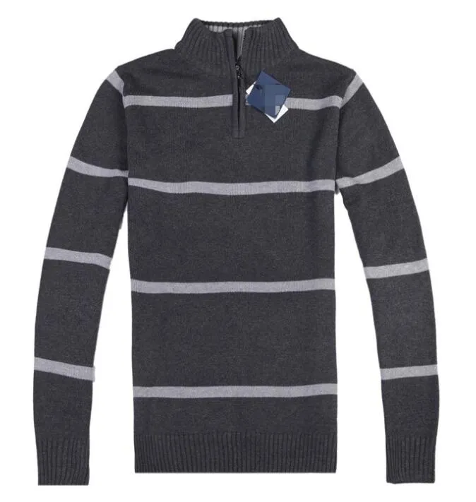 Thick Sweater Men Tops Casual Pullover Striped Patchwork Knitted Tops Male