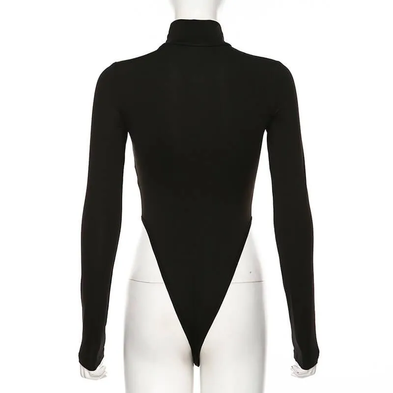 Turtleneck Cutout Thong Bodysuits
