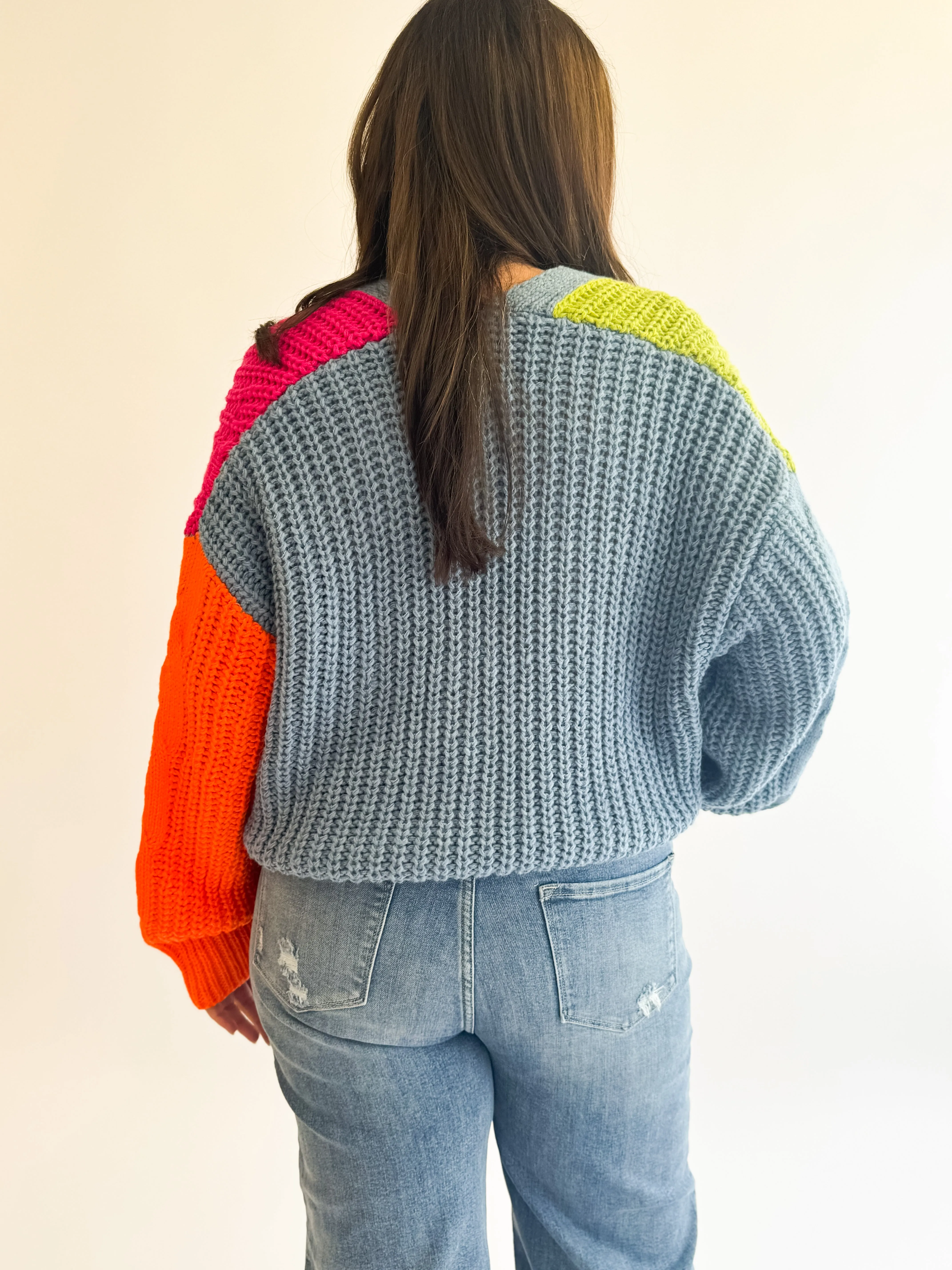 Vibrant Colorblock Cardigan