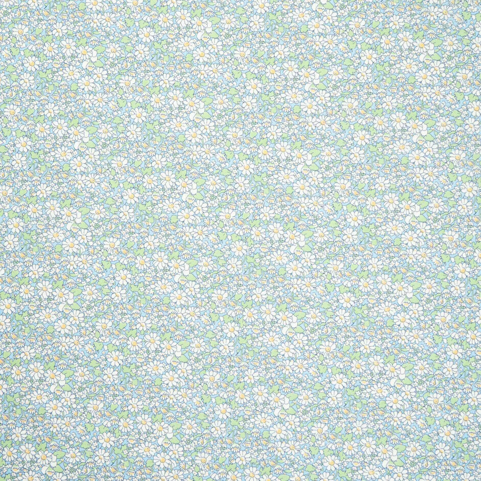 White Floral Blue 'Alice W' Cotton Tana Lawn