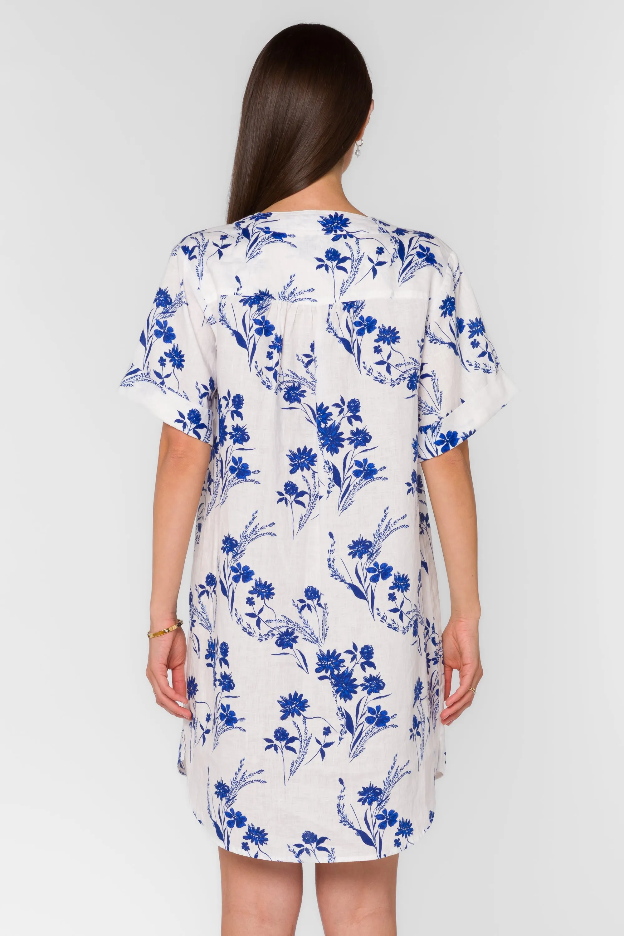 Wilda Blue Floral Patch Dress
