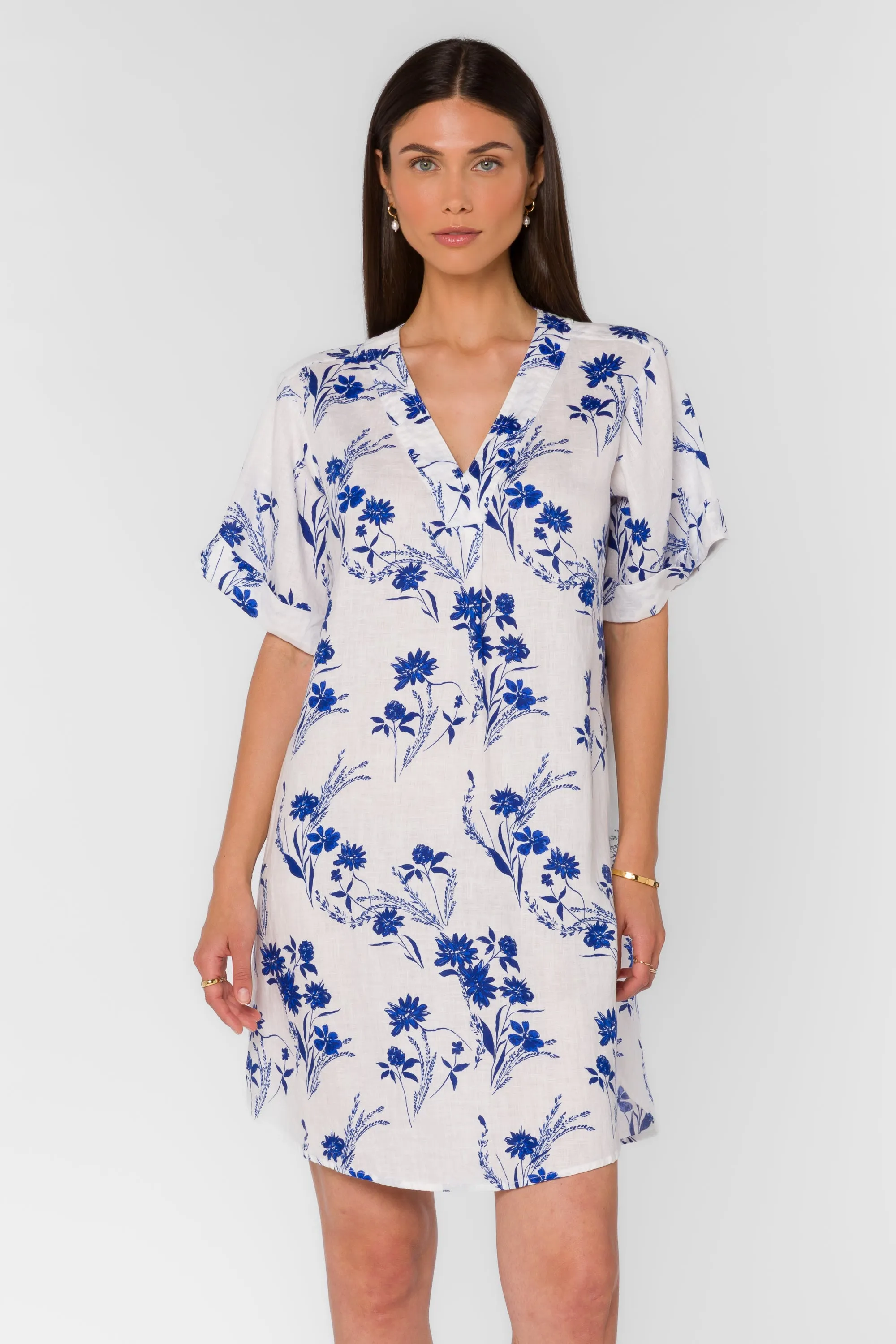Wilda Blue Floral Patch Dress