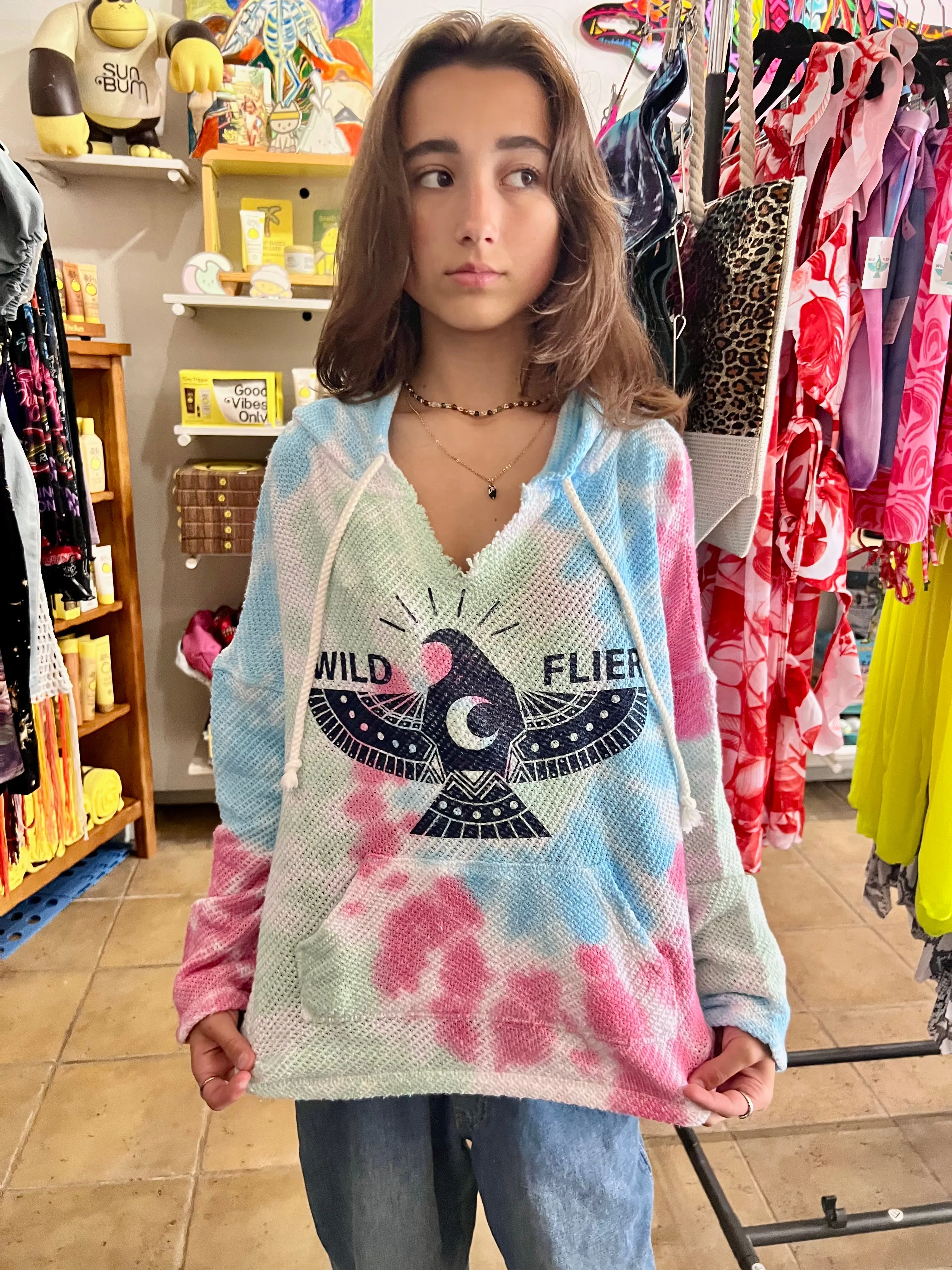 Wildflier Tie Dye Hoodie- Tropical Spiral