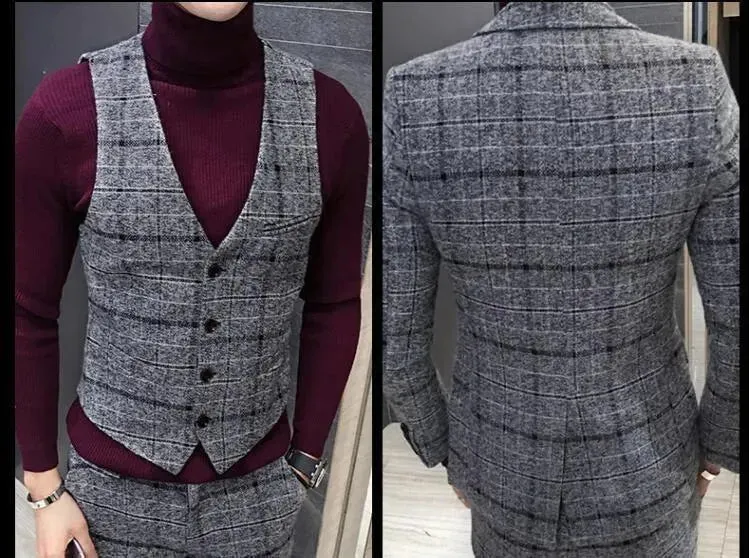 Xavier Plaid Three Piece Suit- Slim Fit